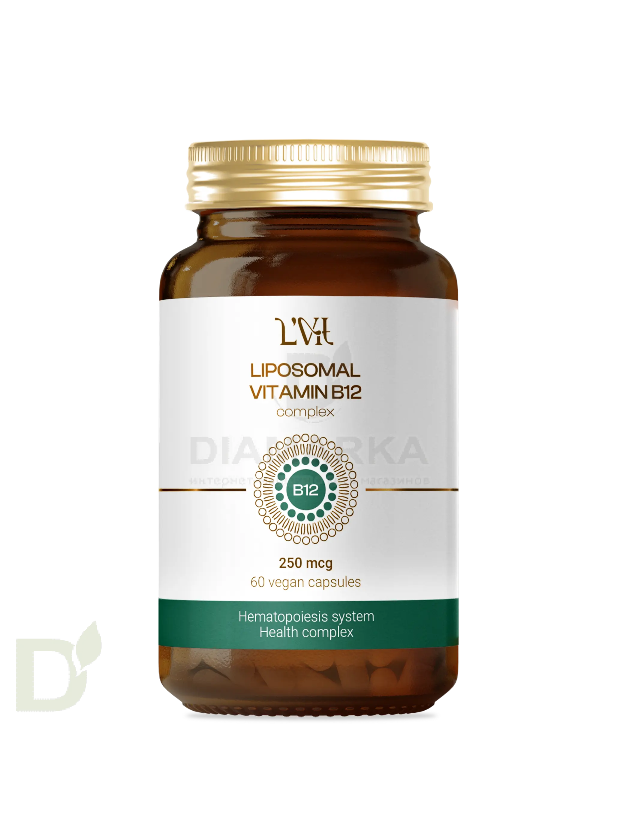 Витамины L'Vit Liposomal Vitamin B12+B9 complex, 250+200 мг в 1 капсуле, 60 капс в Челябинске