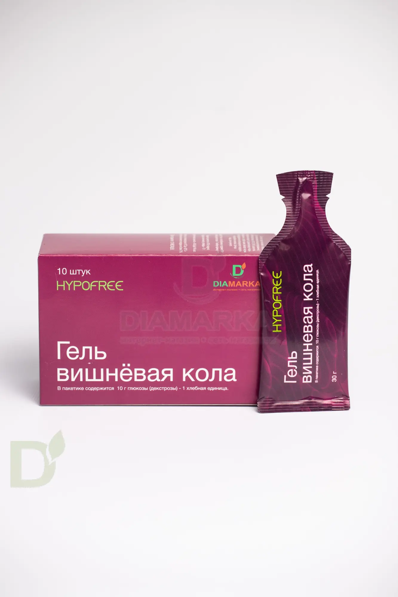 Гель HYPOFREE DIAMARKA 1ХЕ Вишневая Кола, мягкая упаковка, 10 саше по 30мл в Челябинске