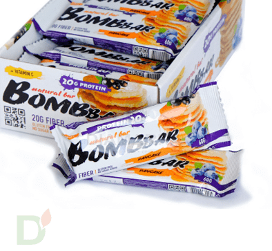 Батончик BOMBBAR Смородиново-черничный панкейк (3 угл в 60г) в Челябинске