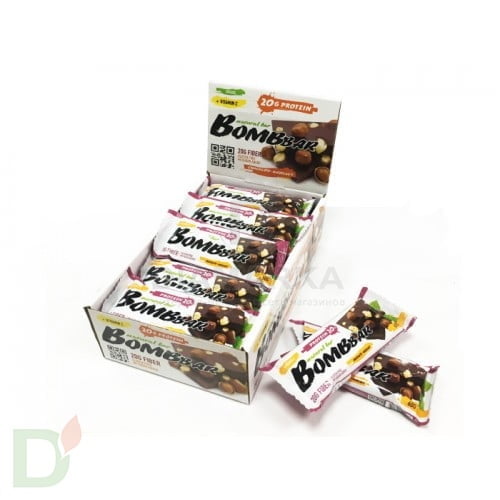 Батончик BOMBBAR Шоколад с фундуком (5угл в 60г) в Челябинске