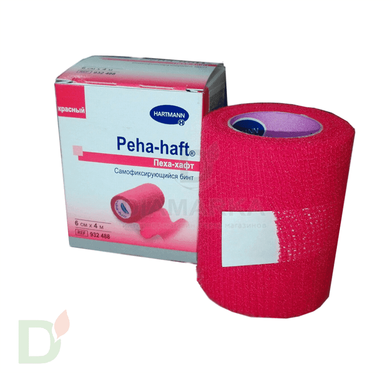 Бинт самофиксирующийся Пеха-хафт (Peha-haft), 6см х 4 м, Красный в Челябинске