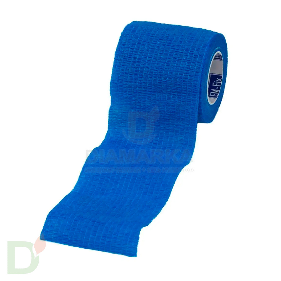 Бинт эластичный когезивный EM-fix krep Синий, 5 см х 4,5 м в Челябинске