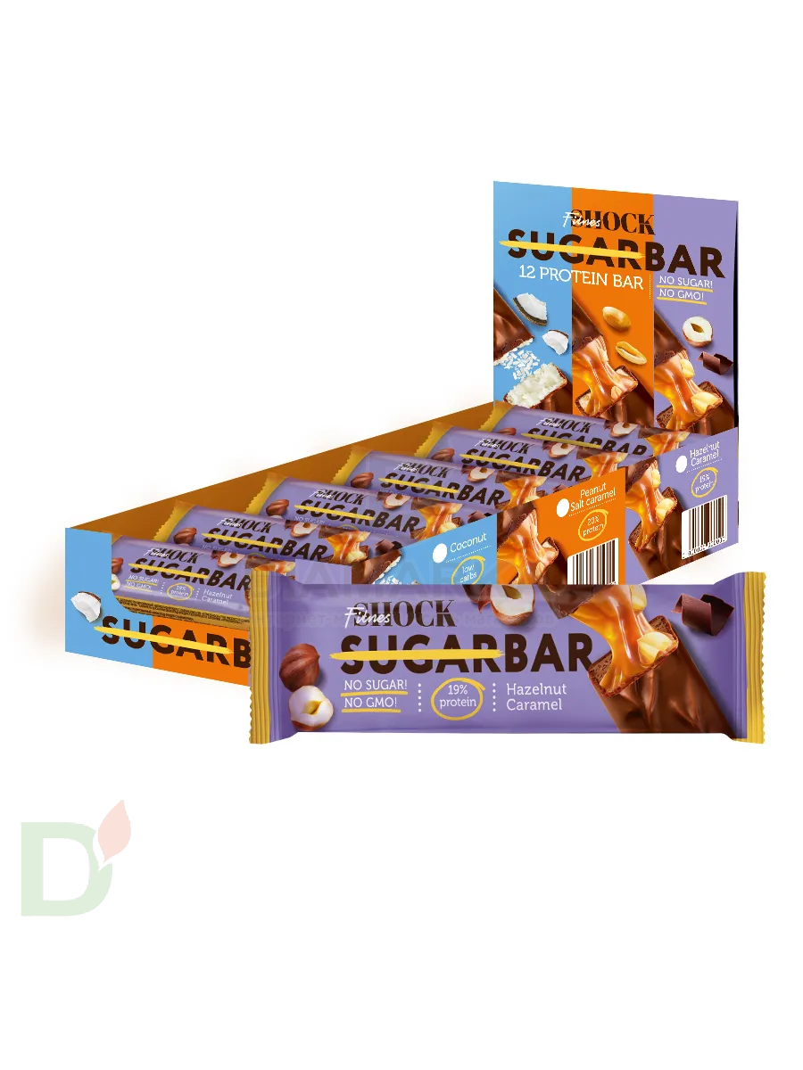 Батончик протеиновый FitnesShock Шоколадная карамель-фундук 50гр. в Челябинске