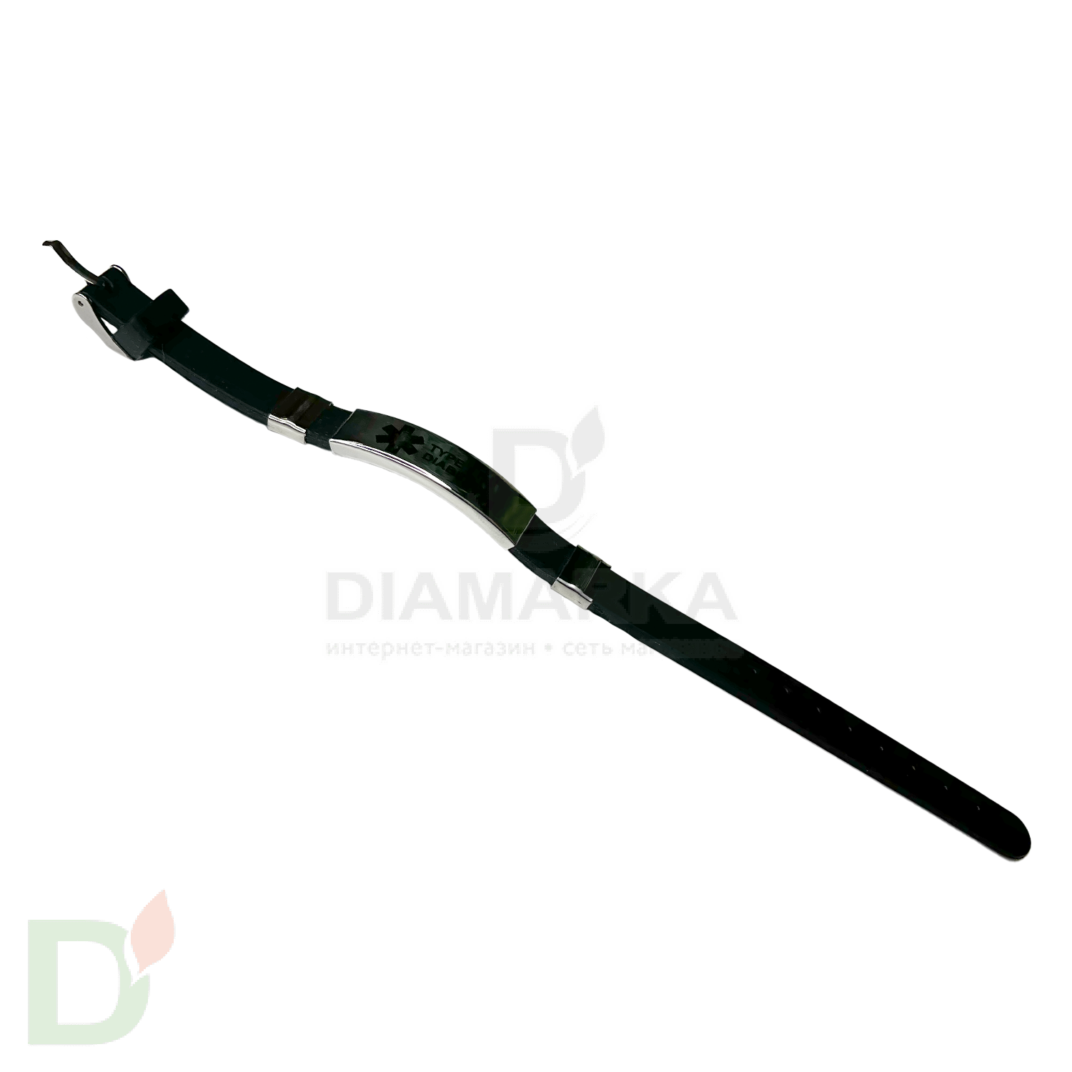 Браслет силиконовый Диабет 2 типа с застежкой (16-21см) в Челябинске