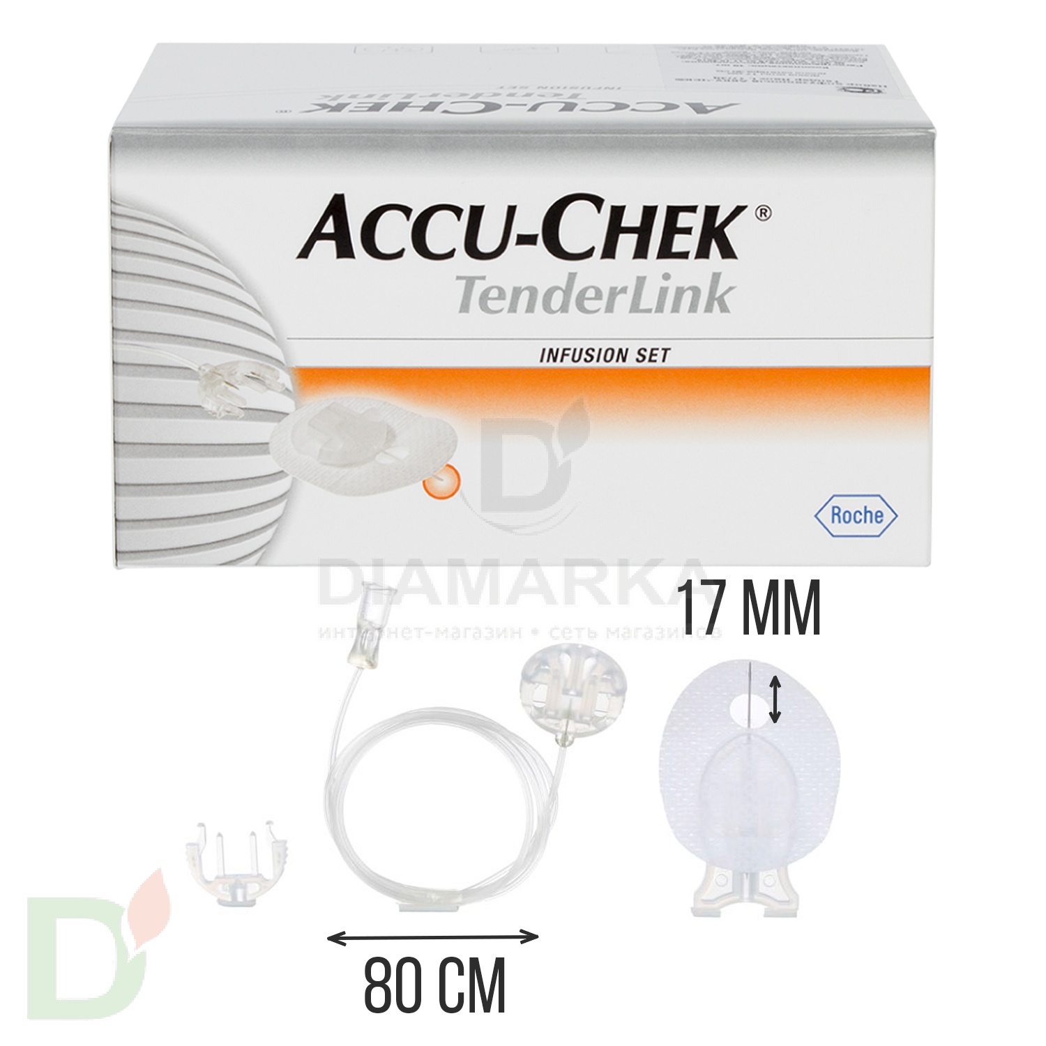 Акку-Чек ТендерЛинк 17/80, инфузионный набор, 1 шт. в Челябинске