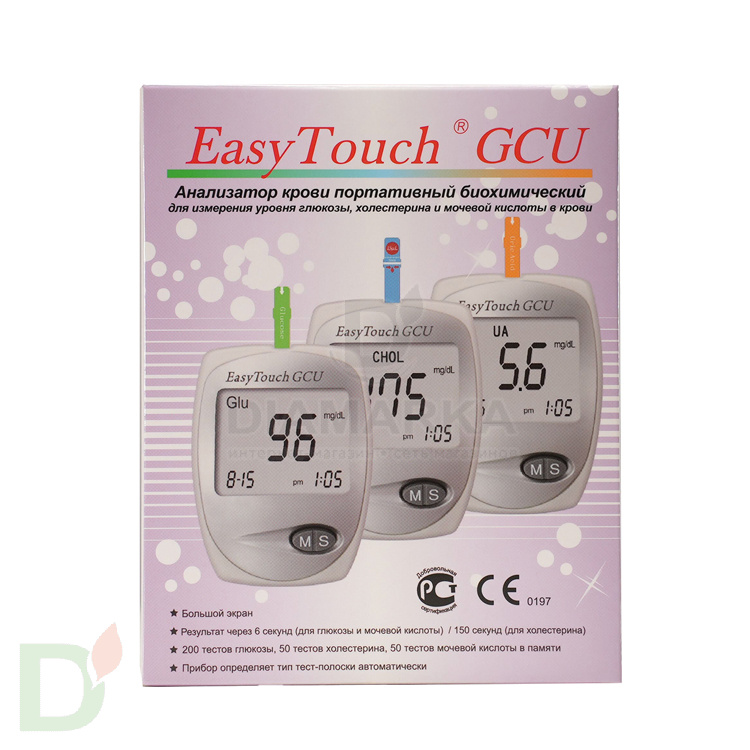 Биохимический анализатор ИзиТач (EasyTouch GCU) (глюкоза, холестерин и мочевая кислота в крови) в Челябинске