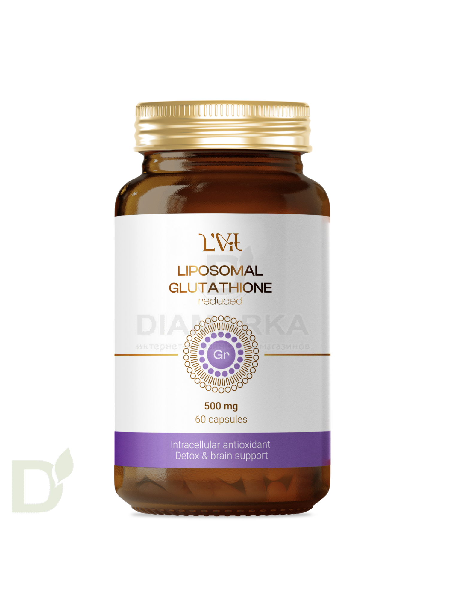 Витамины L'Vit Liposomal Glutathione/Глутатион, 200 мг в 1 капсуле, 60 капс в Челябинске