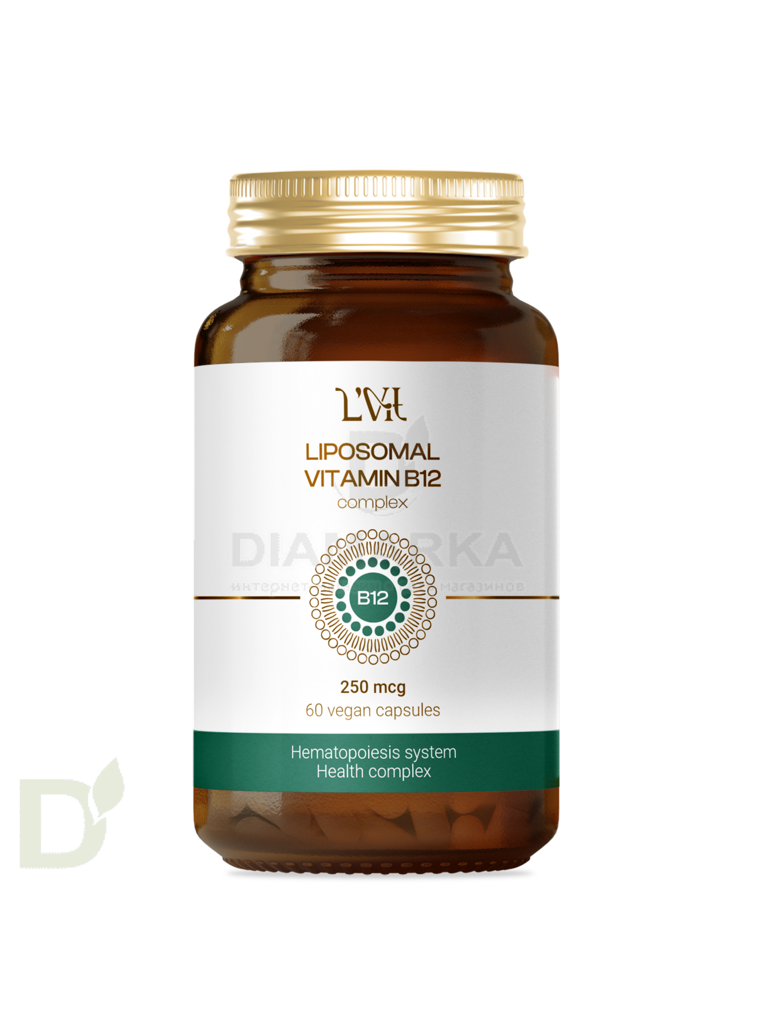 Витамины L'Vit Liposomal Vitamin B12+B9 complex, 250+200 мг в 1 капсуле, 60 капс в Челябинске