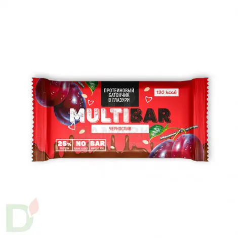 Батончик протеиновый Мультибар в глазури с черносливом 40гр в Челябинске