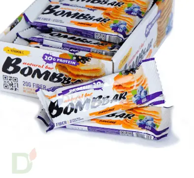 Батончик BOMBBAR Смородиново-черничный панкейк (3 угл в 60г) в Челябинске