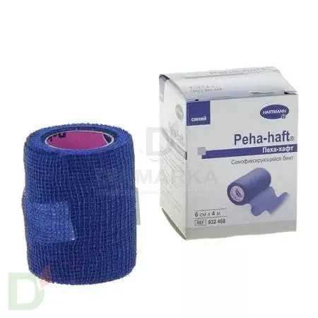 Бинт самофиксирующийся Пеха-хафт (Peha-haft), 6см х 4 м, Синий в Челябинске