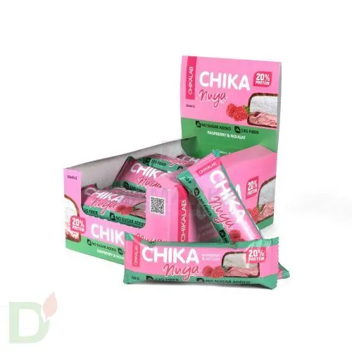 Батончик CHIKALAB глазированный с Нуга с малиной 50гр.