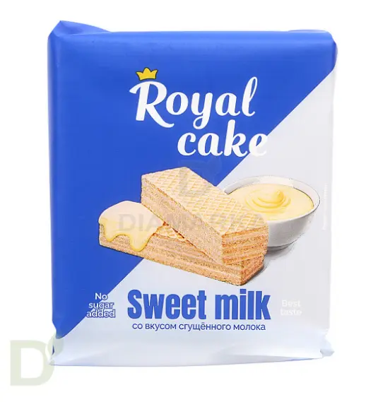 Вафли Royal cake со вкусом «СГУЩЕНОЕ МОЛОКО» без сахара, 120 г в Челябинске